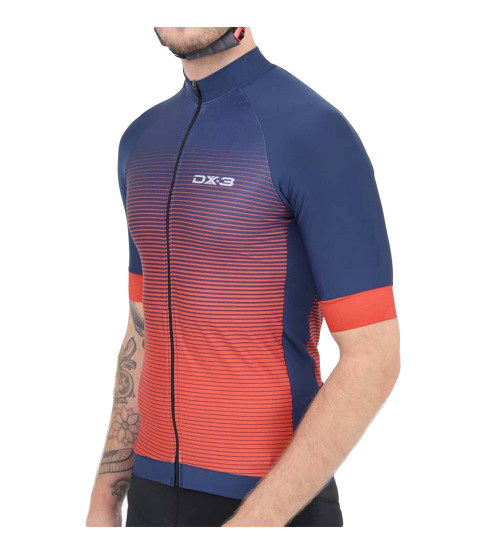 Camisa de Ciclismo DX-3 Masculina Fast  UV50+ - Marinho